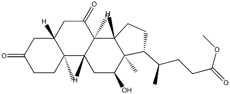 12α-Hydroxy-3,7-dioxo-5α-cholan-24-oic acid methyl ester Struktur