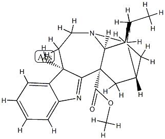 16,17-Didehydro-9,17-dihydro-9α-hydroxyibogamine-18-carboxylic acid methyl ester Struktur