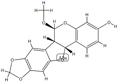 6a,11a-Dihydro-6-methoxy-8,9-(methylenedioxy)-6H-benzofuro[3,2-c][1]benzopyran-3-ol Struktur