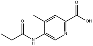 2-Pyridinecarboxylicacid,4-methyl-5-[(1-oxopropyl)amino]-(9CI) Struktur