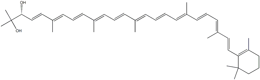 (3R,6E,8E,10E,12E,16E,18E,20E,22E,24E)-25-(2,6,6-Trimethyl-1-cyclohexenyl)-2,6,10,14,19,23-hexamethyl-4,6,8,10,12,14,16,18,20,22,24-pentacosaundecene-2,3-diol Struktur