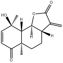 (3aS)-3a,5,5a,9,9aβ,9bα-Hexahydro-9β-hydroxy-5aα,9-dimethyl-3-methylenenaphtho[1,2-b]furan-2,6(3H,4H)-dione Struktur