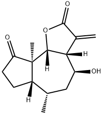 (3aR,6aβ,9bβ)-Dodecahydro-4β-hydroxy-6α,9aα-dimethyl-3-methyleneazuleno[4,5-b]furan-2,9-dione Struktur