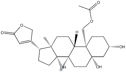 3β,5,14-Trihydroxy-19-acetoxy-5β-card-20(22)-enolide Struktur