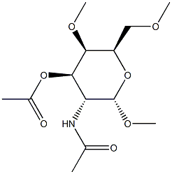 Methyl 3-O-acetyl-2-(acetylamino)-4-O,6-O-dimethyl-2-deoxy-α-D-galactopyranoside Struktur