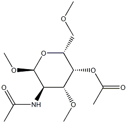 Methyl 4-O-acetyl-2-(acetylamino)-3-O,6-O-dimethyl-2-deoxy-α-D-galactopyranoside Struktur