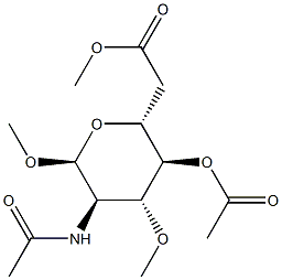 Methyl 2-(acetylamino)-3-O-methyl-4-O,6-O-diacetyl-2-deoxy-α-D-galactopyranoside Struktur