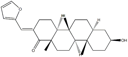 17-Furfurylidene-3β-hydroxy-D-homo-5α-androstan-17a-one Struktur