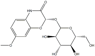 2-O-glucosyl-7-methoxy-1,4(2H)-benzoxazin-3-one Struktur