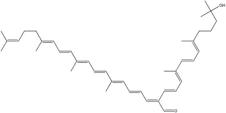 (13Z)-1,2-Dihydro-1-hydroxy-ψ,ψ-caroten-20-al Struktur