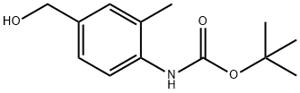 tert-butyl 4-(hydroxymethyl)-2-methylphenylcarbamate Struktur