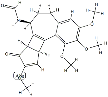 N-[(7S)-5,6,7,7bβ,8,10aβ-Hexahydro-1,2,3,9-tetramethoxy-8-oxobenzo[a]cyclopenta[3,4]cyclobuta[1,2-c]cyclohepten-7-yl]formamide Struktur