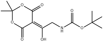 tert-butyl 2-(2,2-diMethyl-4,6-dioxo-1,3-dioxan-5-ylidene)-2-hydroxyethylcarbaMate Struktur