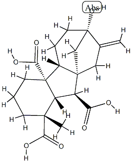 7-Hydroxy-1β-methyl-8-methylenegibbane-1α,4aα,10β-tricarboxylic acid Struktur