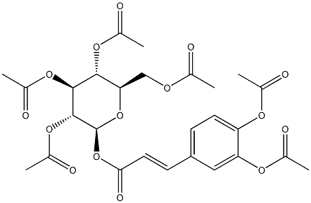 1-O-[3-[3,4-Bis(acetyloxy)phenyl]propenoyl]-β-D-glucopyranose 2,3,4,6-tetraacetate Struktur