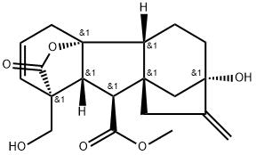 (4bβ)-7-Hydroxy-1α,4aα-(carbonyloxy)-1β-(hydroxymethyl)-8-methylenegibb-2-ene-10β-carboxylic acid 10-methyl ester Struktur