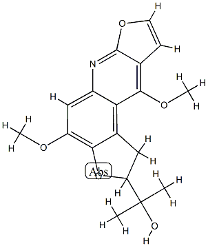 1,2-Dihydro-4,10-dimethoxy-α,α-dimethyldifuro[2,3-b:3',2'-f]quinoline-2-methanol Struktur