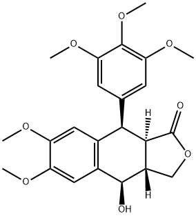 (3aR)-3a,4,9,9aα-Tetrahydro-4β-hydroxy-6,7-dimethoxy-9β-(3,4,5-trimethoxyphenyl)naphtho[2,3-c]furan-1(3H)-one Struktur