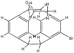 Methyl(11-bromotricyclo[8.2.2.24,7]hexadeca-4,6,10,12(1),13,15-hexen-5-yl) ketone Struktur