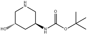 tert-butyl rac-[(3S,5S)-5-hydroxy-3-piperidinyl]carbamate Struktur