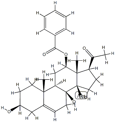 12β-(Benzoyloxy)-3β,8,14β-trihydroxypregn-5-en-20-one Struktur