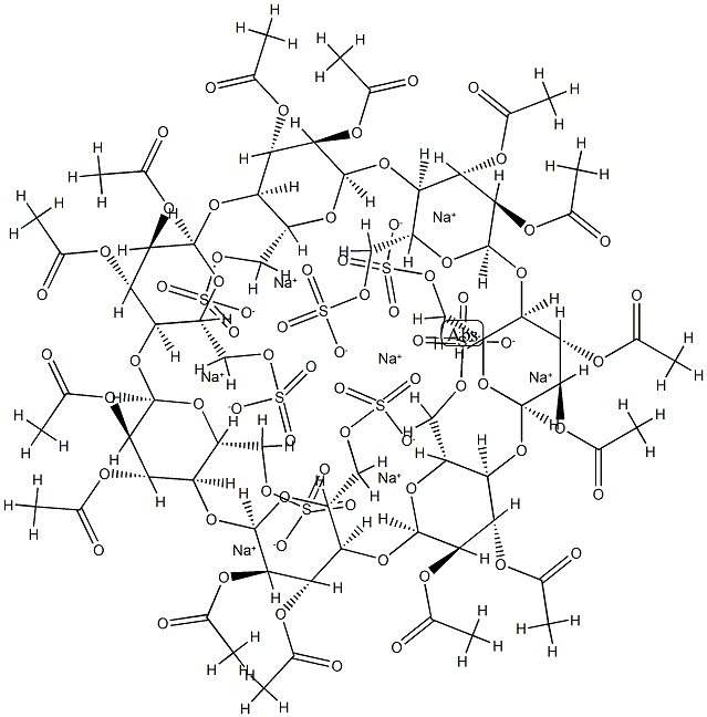 HEPTAKIS(2 3-DI-O-ACETYL-6-O-SULFO)-(B)& Struktur