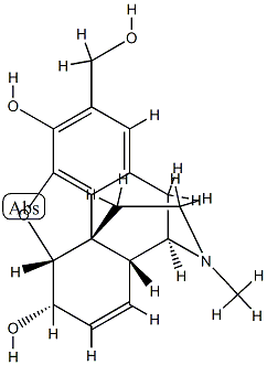 Morphinan-3,6-diol, 7,8-didehydro-4,5-epoxy-2-(hydroxymethyl)-17-methy l-, (5alpha,6alpha)- Struktur