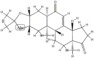 14-Hydroxy-2β,3β-(isopropylidenebisoxy)-5β-androst-7-ene-6,17-dione Struktur