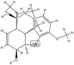 (13β,14β)-7,8-Didehydro-4,5α-epoxy-3-methoxy-17-methylhasubanan-6α,9α-diol Struktur