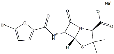 2-Bromofurylpenicillin sodium salt Struktur