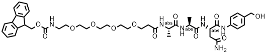 Fmoc-PEG4-Ala-Ala-Asn-PAB Struktur