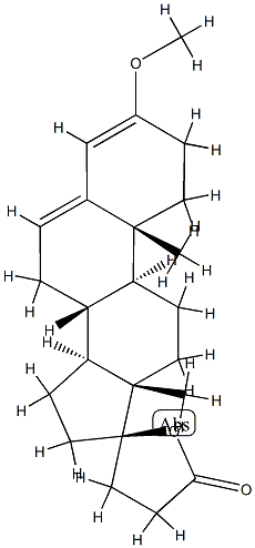 3-methoxypregna-3,5-diene-21,17alpha-carbolactone Struktur