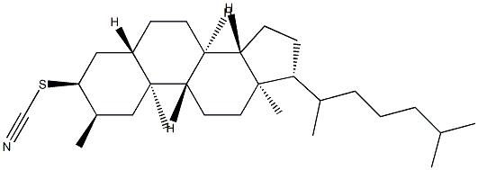 2β-Methyl-5α-cholestan-3α-yl thiocyanate Struktur