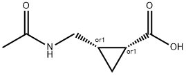 Cyclopropanecarboxylic acid, 2-[(acetylamino)methyl]-, (1R,2S)-rel- (9CI) Struktur