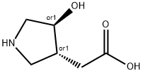 3-Pyrrolidineacetic acid, 4-hydroxy-, (3R,4S)-rel- (9CI) Struktur