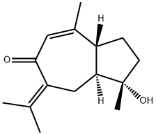 (1R)-2,3,3aα,7,8,8aα-Hexahydro-1α-hydroxy-1,4-dimethyl-7-(1-methylethylidene)azulen-6(1H)-one Struktur