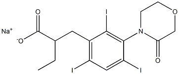 α-Ethyl-3-(3-oxomorpholino)-2,4,6-triiodohydrocinnamic acid sodium salt Struktur