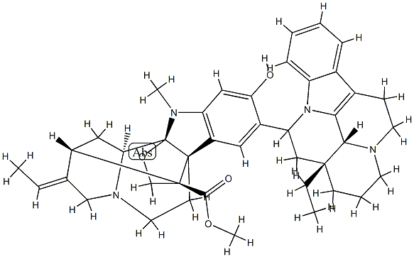 1-Methyl-10-(14,15-dihydroeburnamenine-14-yl)-11-hydroxy-1,2-dihydro-2β,16-(epoxymethano)akuammilan-17-oic acid methyl ester Struktur