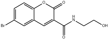 6-bromo-N-(2-hydroxyethyl)-2-oxo-2H-chromene-3-carboxamide Struktur