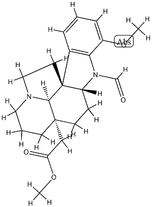 1-Formyl-17-methoxyaspidospermidin-21-oic acid methyl ester Struktur