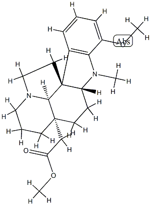 1-Methyl-17-methoxyaspidospermidin-21-oic acid methyl ester Struktur