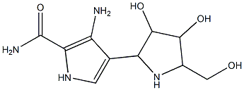 1H-Pyrrole-2-carboxamide, 3-amino-4-(2S,3S,4R,5R)-3,4-dihydroxy-5-(hydroxymethyl)-2-pyrrolidinyl- Struktur