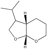 4H-Furo[2,3-b]pyran,hexahydro-3-(1-methylethyl)-,(3aR,7aS)-rel-(9CI) Struktur