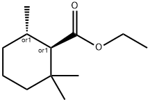 Cyclohexanecarboxylicacid, 2,2,6-trimethyl-, ethyl ester, (1R,6S)-rel- Struktur