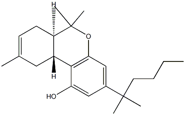 (6aR)-3-(1,1-Dimethylpentyl)-6aβ,7,10,10aα-tetrahydro-6,6,9-trimethyl-6H-dibenzo[b,d]pyran-1-ol Struktur