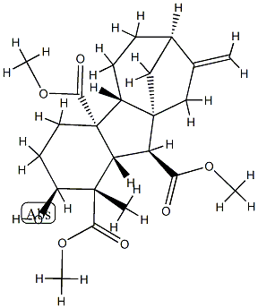 4aalpha,4bbeta-Gibbane-1alpha,4a,10beta-tricarboxylic acid, 2beta-hydr oxy-1-methyl-8-methylene-, trimethyl ester Struktur