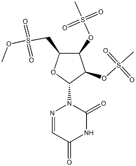 2-[2-O,3-O,5-O-Tris(methylsulfonyl)-β-D-ribofuranosyl]-1,2,4-triazine-3,5(2H,4H)-dione Struktur