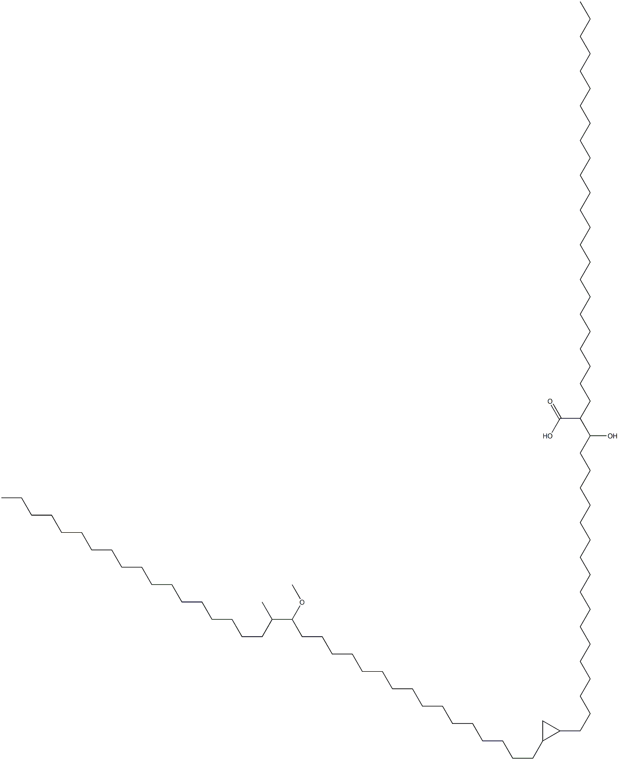 2-(Tetracosane-1-yl)-3-hydroxy-21,22-methylene-39-methoxy-40-methyloctapentacontanoic acid Struktur