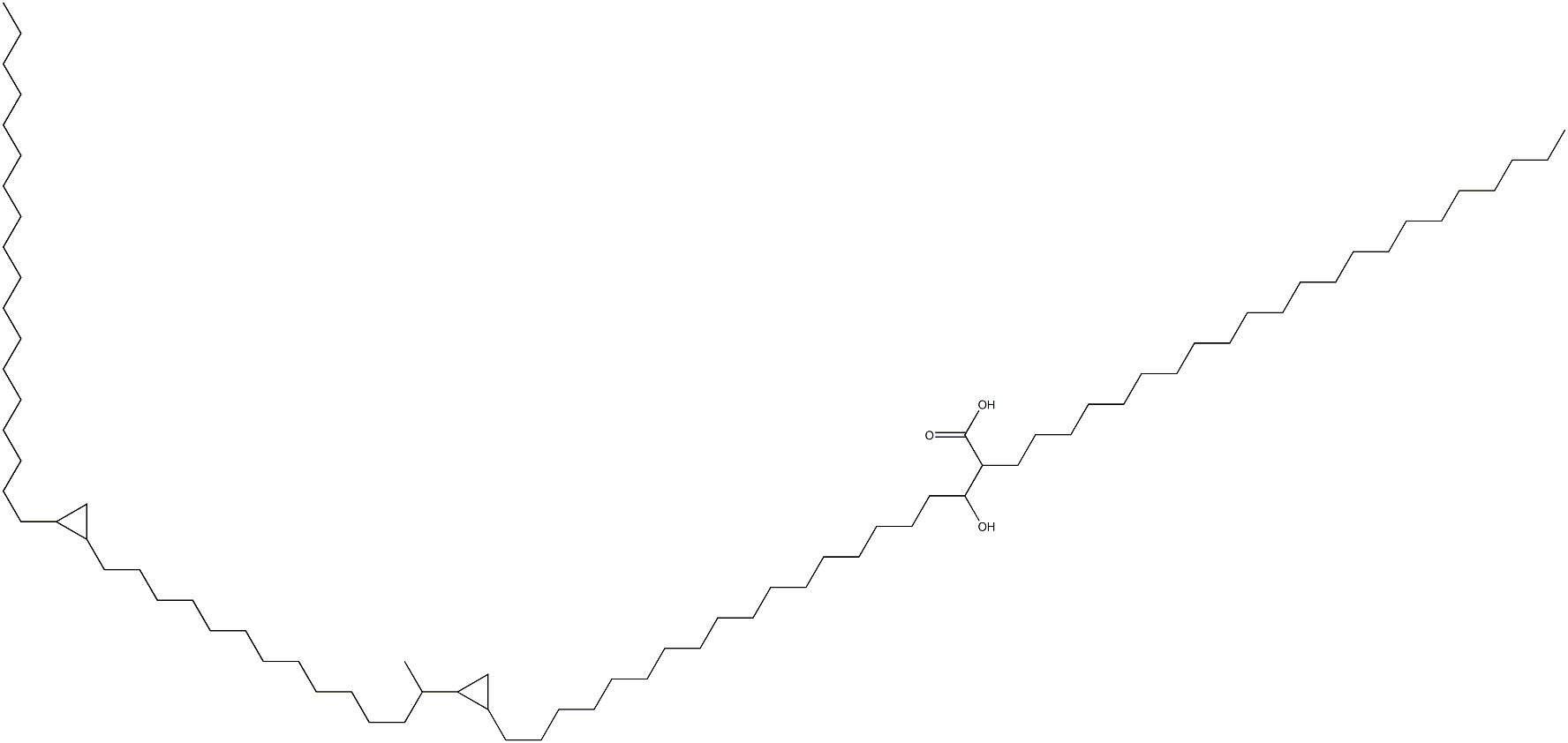 α-Docosyl-β-hydroxy-2-[1-methyl-13-(2-octadecylcyclopropyl)tridecyl]cyclopropaneicosanoic acid Struktur