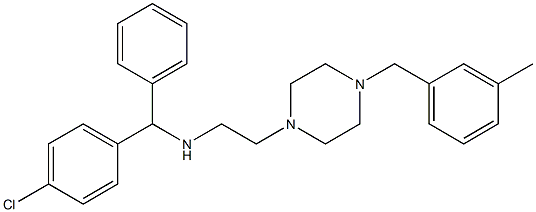 1-[2-[(p-Chloro-α-phenylbenzyl)amino]ethyl]-4-(3-methylphenylmethyl)piperazine Struktur